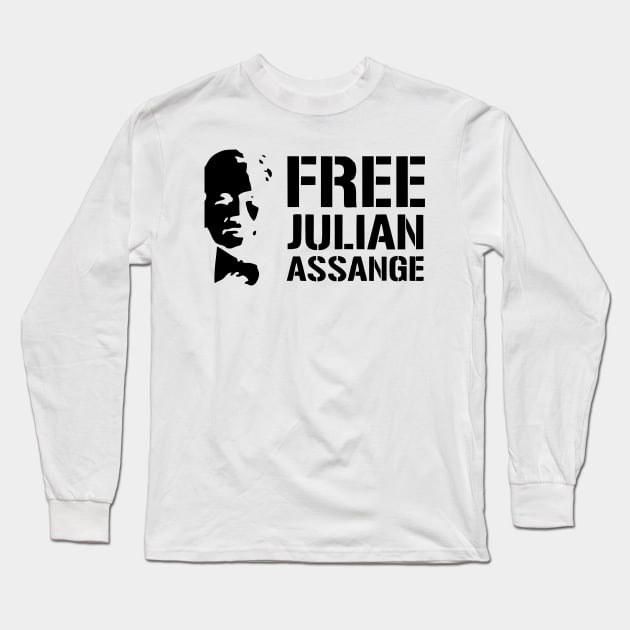 Free Julian Assange Long Sleeve T-Shirt by luisharun